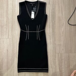 BCBGMaxAzria Black Dress with White Stitching
